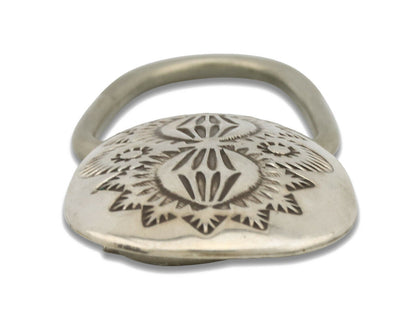 Navajo Key Chain .925 Silver Hand Stamped Native American Artist C.80s