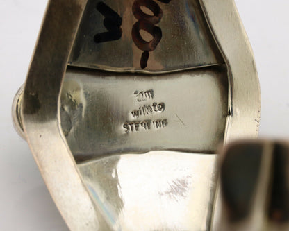 Navajo Cuff Bracelet .925 Silver Kingman Turquoise Artist Signed DC C.80's