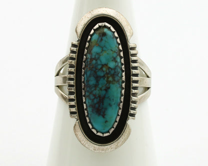 Navajo Ring .925 Silver Spiderweb Native American Artist Signed B C.1980's