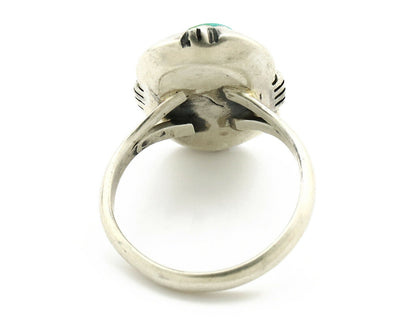 Navajo Ring .925 Silver Kingman Turquoise Handmade Native American Artist C80s