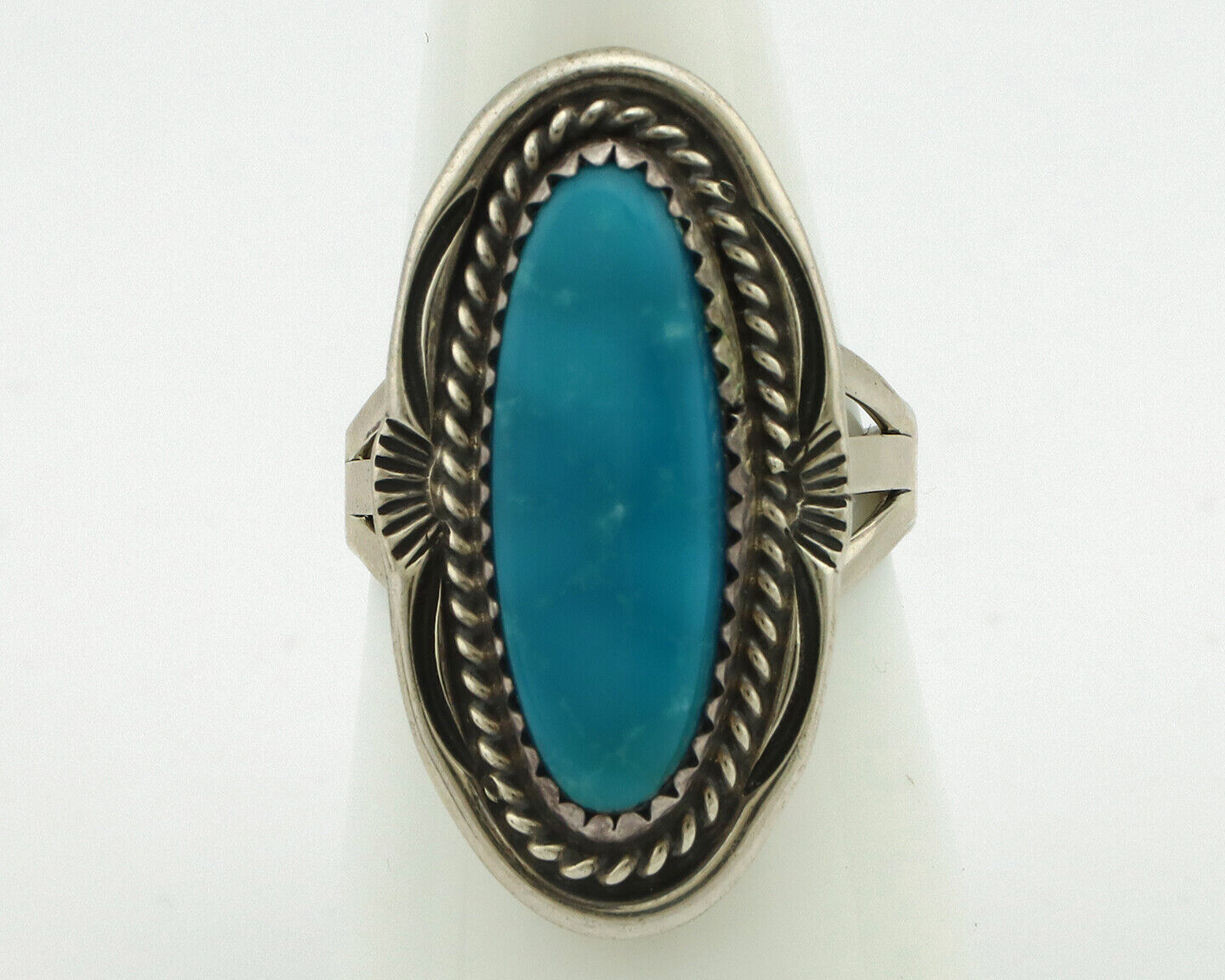 Navajo Ring 925 Silver Southwest Blue Turquoise Artist Signed Begay C.80's