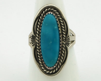 Navajo Ring 925 Silver Southwest Blue Turquoise Artist Signed Begay C.80's