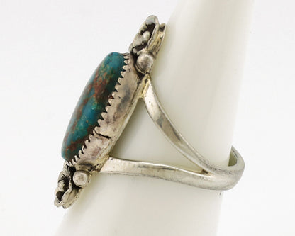 Navajo Ring .925 Silver Nevada Turquoise Native American Artist C.1980's