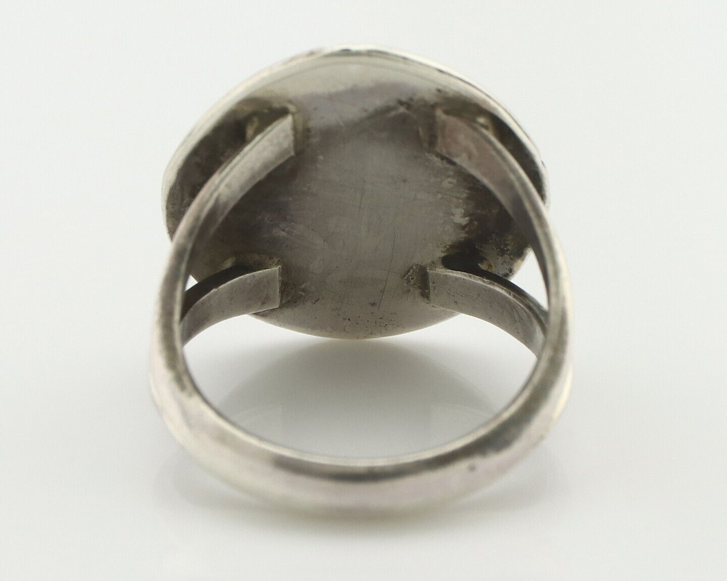 Navajo Handmade Ring .925 Silver Blue Diamond Turquoise Native Artist C.80's