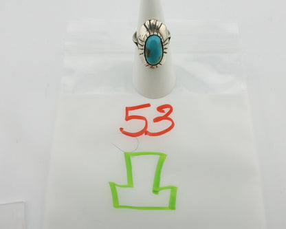 Navajo Ring 925 Silver Natural Blue Turquoise Artist Signed M Montoya C.80's