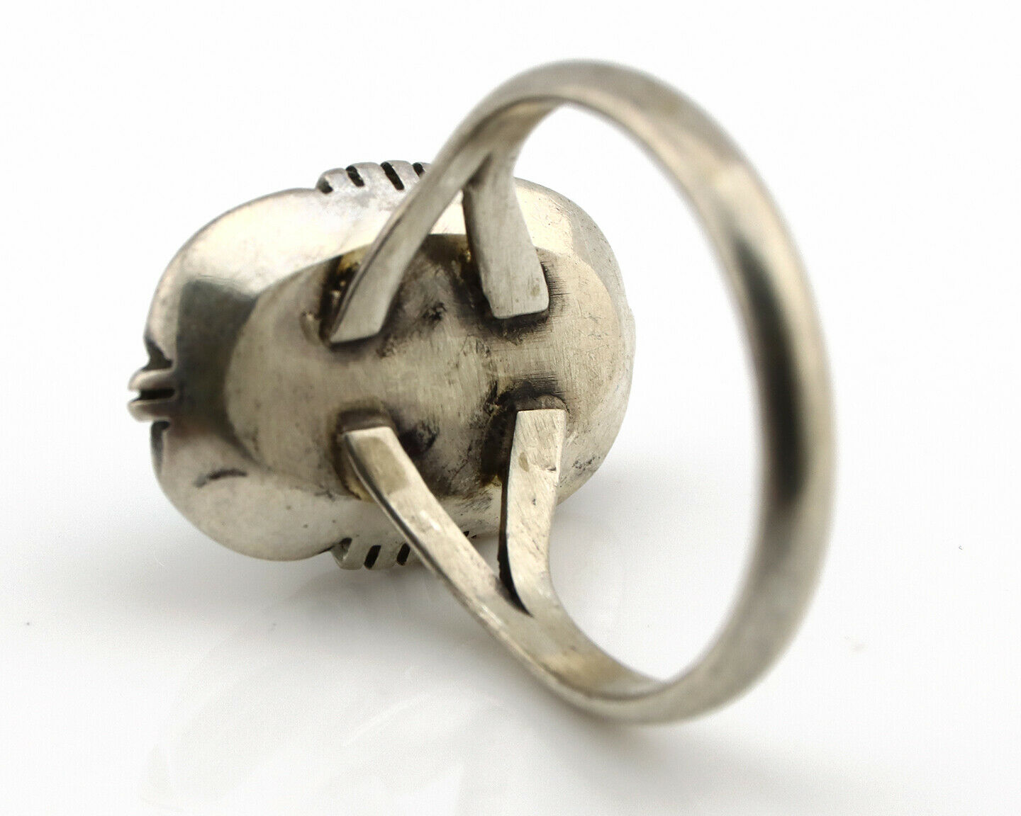 Navajo Ring .925 Silver Kingman Turquoise Handmade Native American Artist C.80's