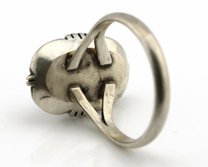 Navajo Ring .925 Silver Kingman Turquoise Handmade Native American Artist C.80's