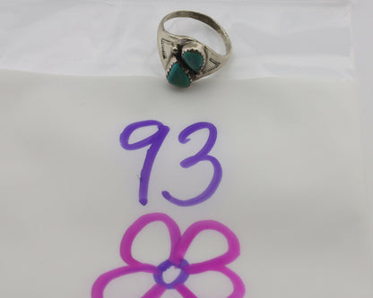 Zuni Ring .925 Silver Natural Blue Turquoise Native American Artist C.1980's