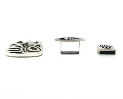 Hopi Ranger Belt Buckle .925 SOLID Silver Handmade Artist Mitchell Sockyma C.80s