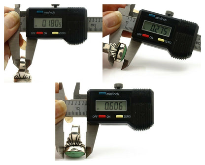 Navajo Ring .925 Silver Blue Green Arizona Turquoise Artist Signed Apache C.80's