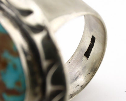 Navajo Ring 925 Silver Natural Blue Turquoise Native Artist Signed C Montoya C80