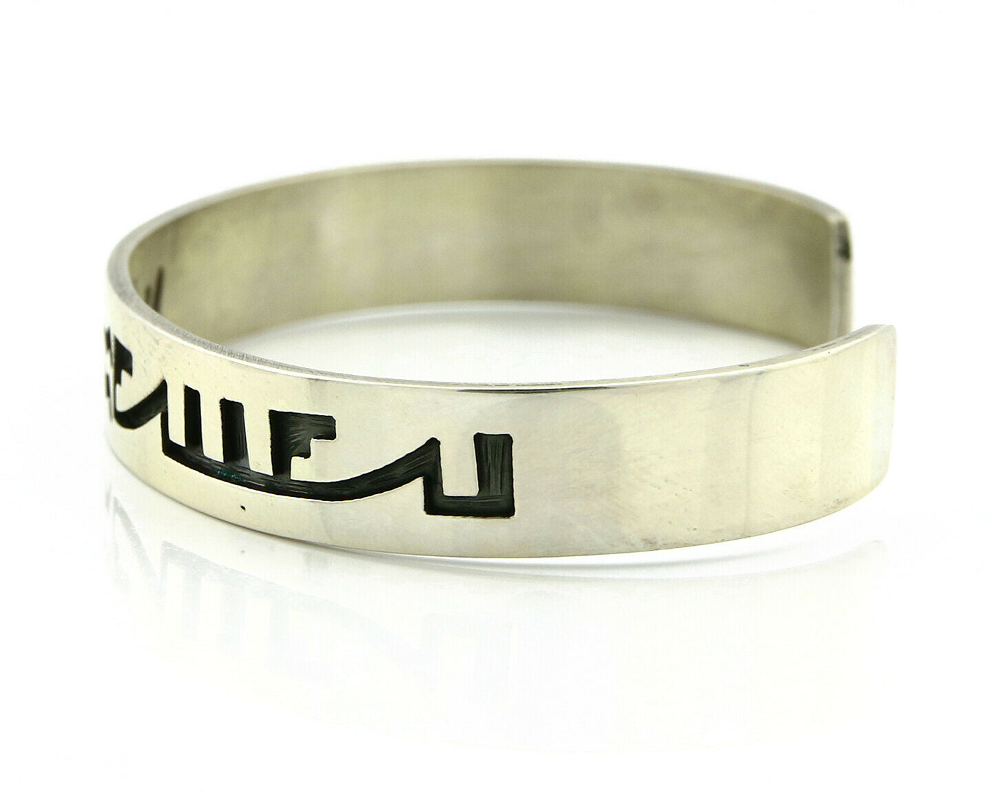 Navajo Bracelet Overlay Design .925 SOLID Sterling Silver Signed Artist SC C.80s