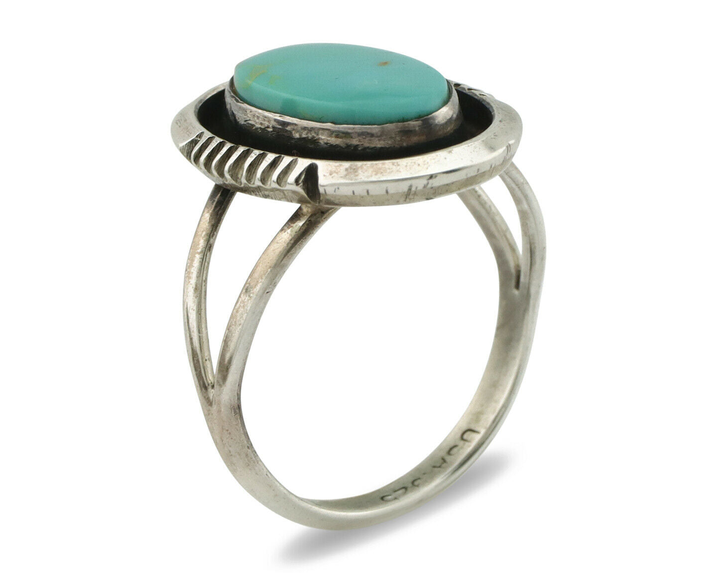 Navajo Ring .925 Silver Arizona Turquoise Native American Artist Handmade C.80's