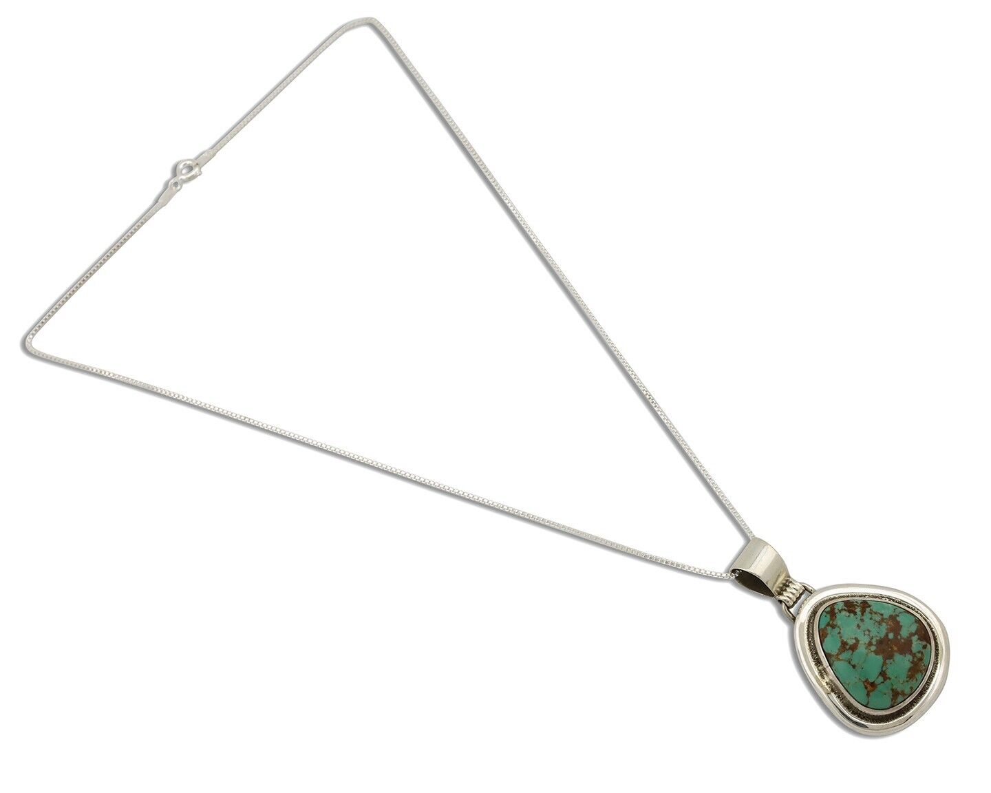 Navajo Necklace 925 Silver Arizona Turquoise Native American Artist Signed C80's