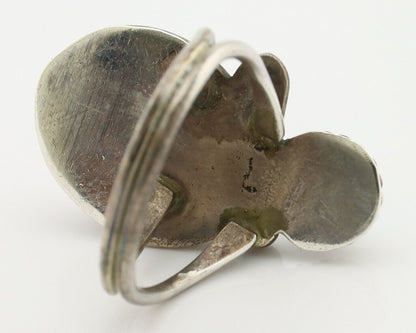 Navajo Handmade Ring 925 Silver Turquiose & Coral Native American Artist C.80's
