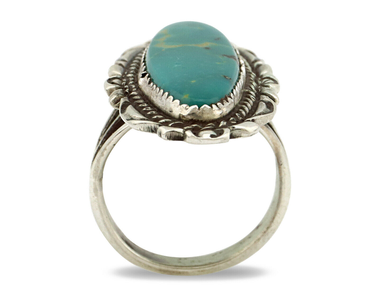 Navajo Ring .925 Silver Arizona Turquoise Artist Signed Billy Eagle C.80's