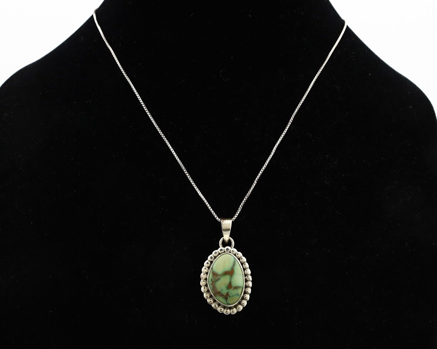 Navajo Necklace 925 Silver Damele Turquoise Native American Artist Signed C.80's