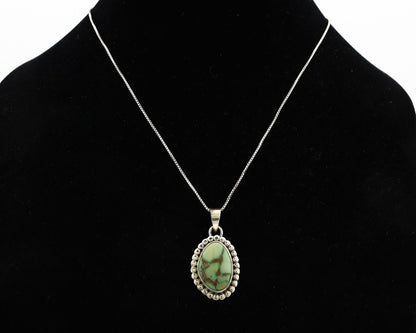 Navajo Necklace 925 Silver Damele Turquoise Native American Artist Signed C.80's