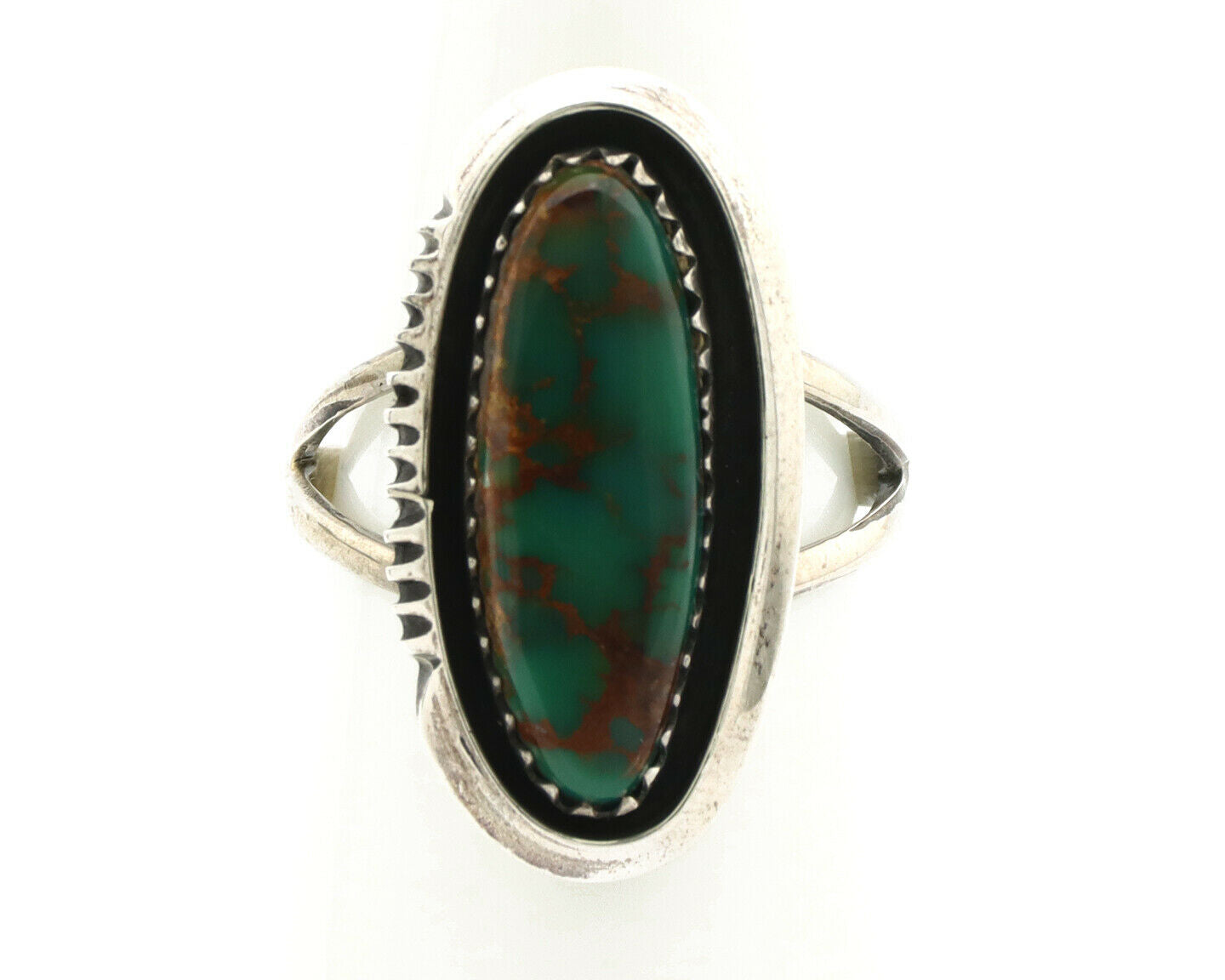 Navajo Ring .925 Silver Turquoise Mountain Native American C.80's