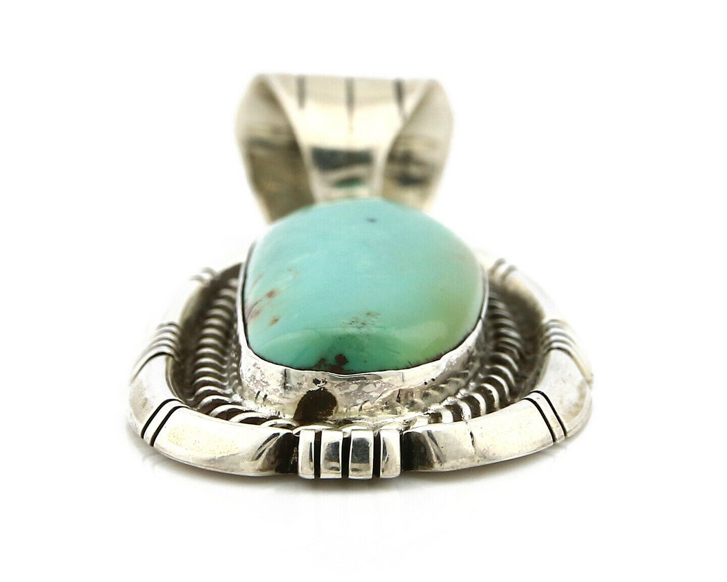 Navajo Pendant Turquoise Mountain .925 Silver Signed JJP C.80's