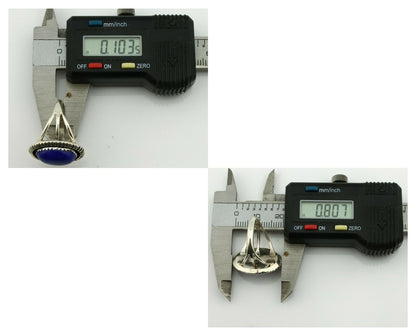 Navajo Ring .925 Silver Natural Lapis Lazuli Native American Artist C.80's