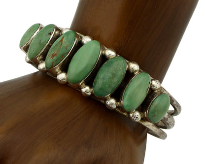 Women's Navajo .925 Silver Turquoise Mountain Signed Artist CW C.80's