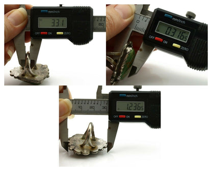 Navajo Ring .925 Silver Manassas Turquoise Artist Signed R C.1980's