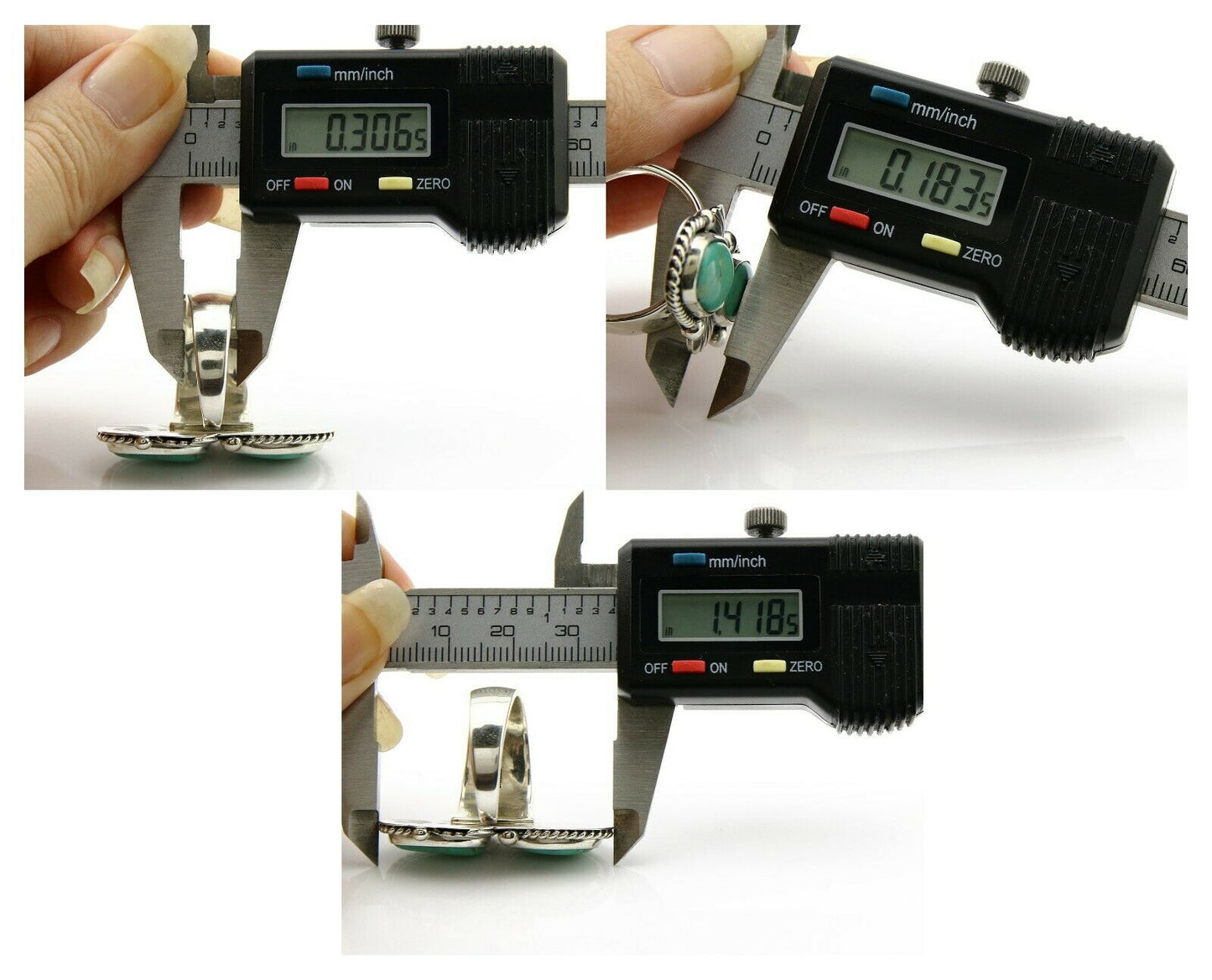 Navajo Turquoise Ring .925 Silver Handmade Artist Native American C.80's