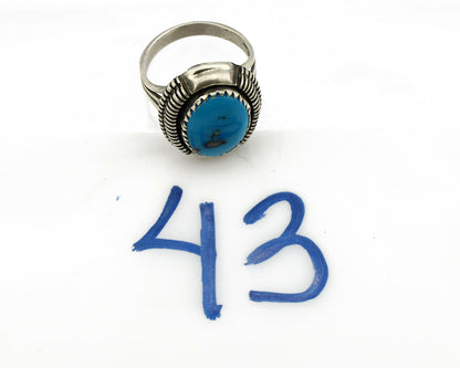 Navajo Ring .925 Silver Natural Mined Turquoise Artist Signed M Nez C80s