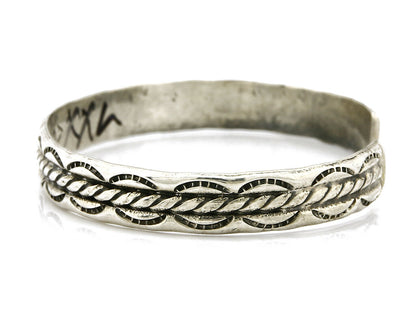 Small Women's Navajo Bracelet .925 Silver Handmade Cuff Signed Montoya C.1980's