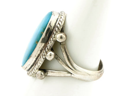 Navajo Ring .925 Silver Blue Southwest Turquoise Native American Artist C80s