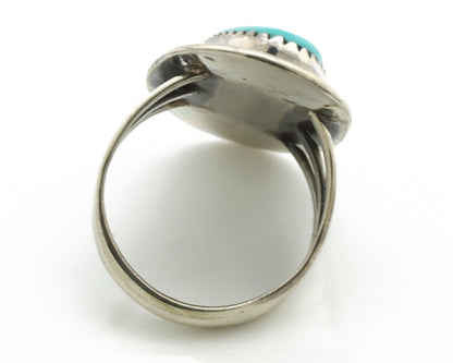 Navajo Ring 925 Silver Natural Blue Turquoise Artist Native C.80's