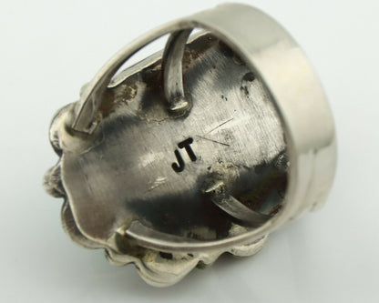 Navajo Ring .925 Silver Natural Bisbee Turquoise Artist Signed JT C.80's