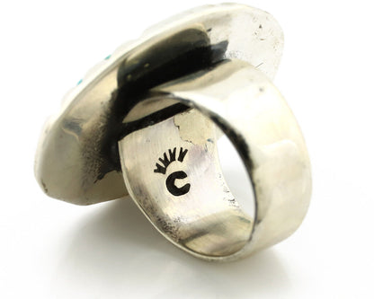 Navajo Ring 925 Silver Turquoise Mountain Artist Signed C Montoya C.80's