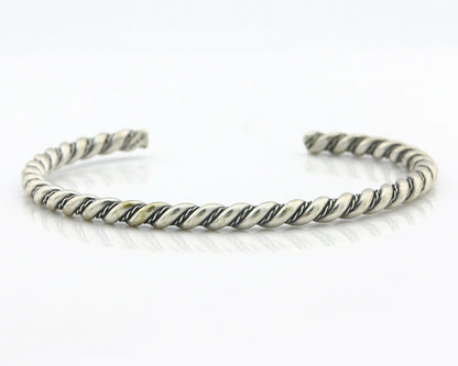Navajo Bracelet .925 SOLID Silver Handmade Artist Tahe Circa Late 1980's