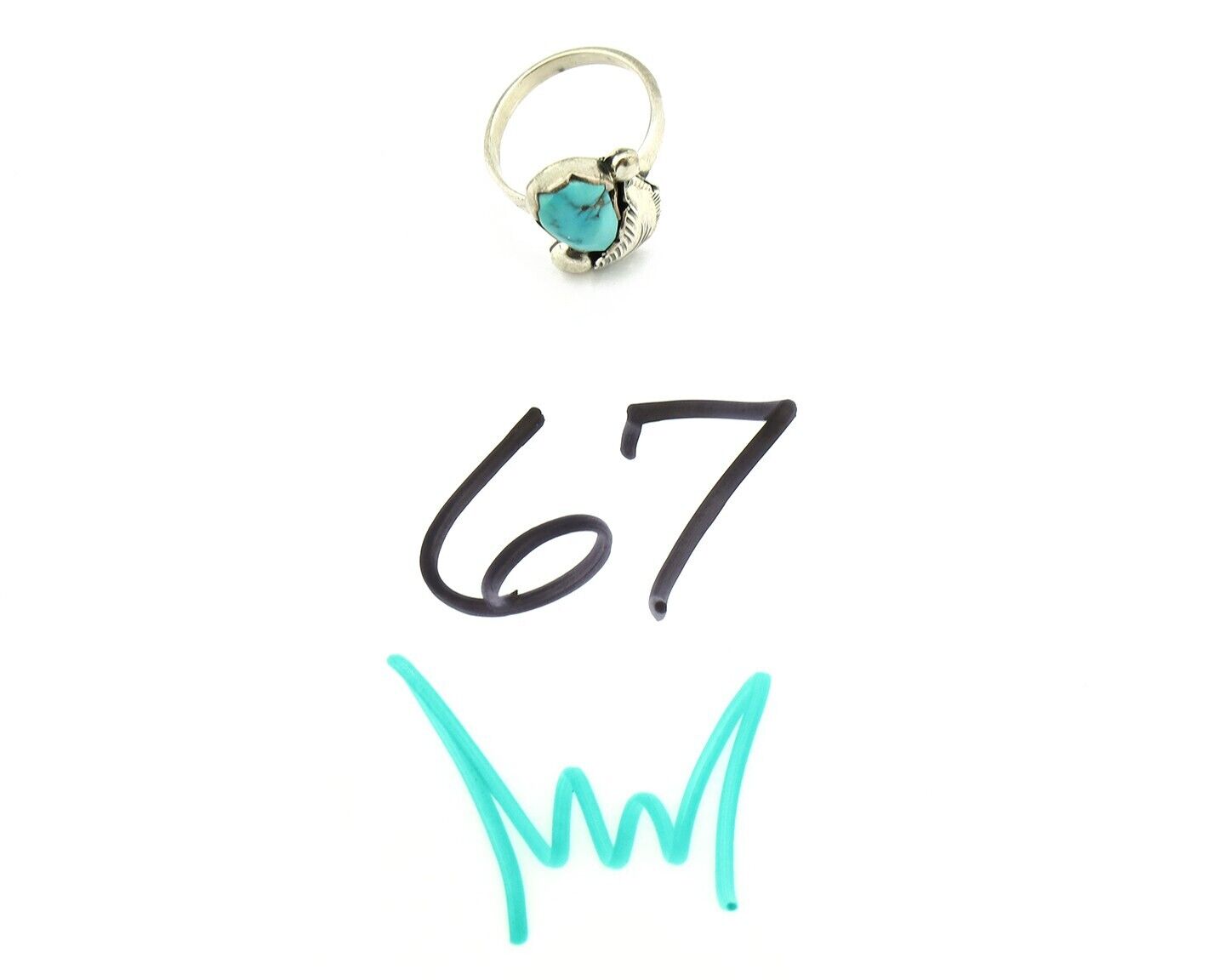 Zuni Ring 925 Silver Natural Blue Turquoise Artist Signed Simplicio C.80's