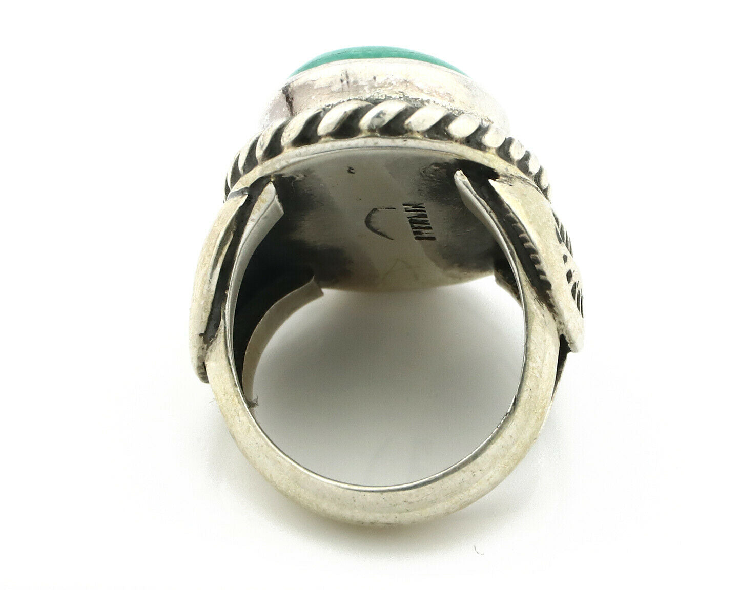 Navajo Ring .925 Silver Blue Green Southwest Turquoise Native Artist C.80's