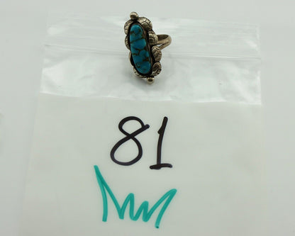 Navajo Ring 925 Silver Morenci Turquoise Native American Artist C.80's