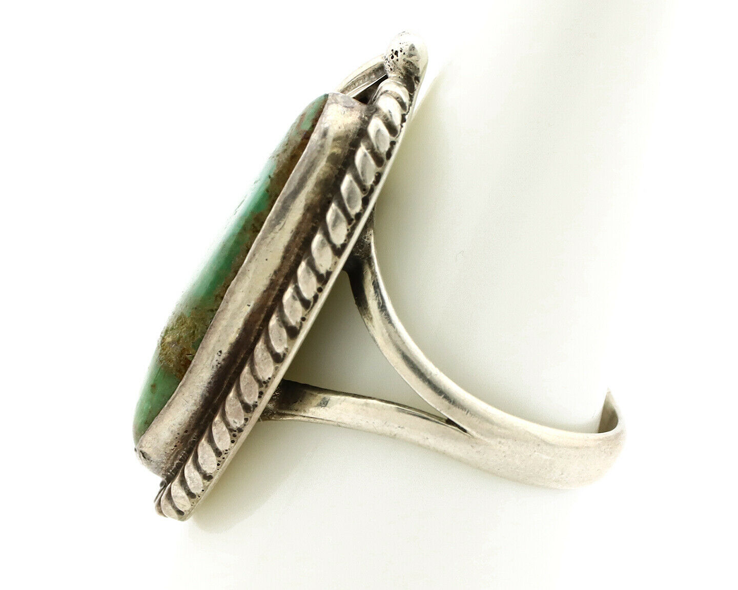 Navajo Ring .925 Silver Royston Turquoise Signed Apache Manufacturing C80s