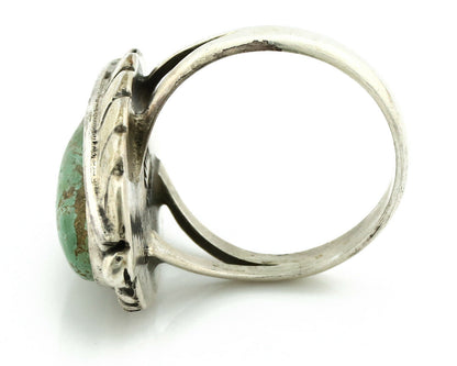 Navajo Ring .925 Silver Manassas Turquoise Signed Artist Apache C.80's