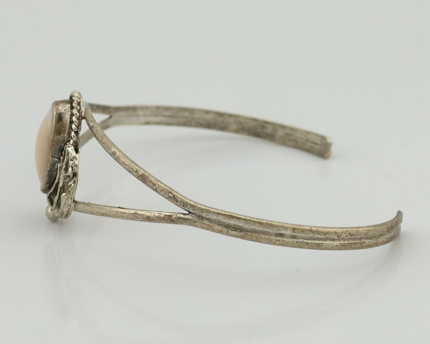 Women's Navajo Bracelet 925 Silver Natural Pink Mussel Native American C.80's