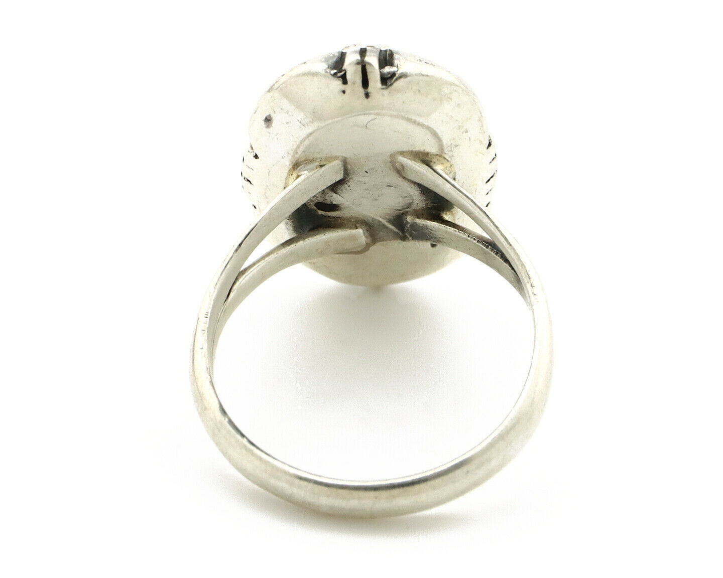 Navajo Ring .925 Silver Kingman Turquoise Handmade Native American Artist C80s