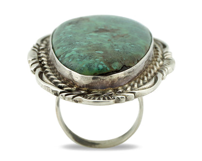 Navajo Ring 925 Silver Black Spiderweb Turquoise Artist Signed Billy Eagle C.80s