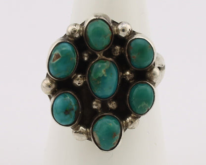 Navajo Ring .925 Silver Natural Blue Turquoise Native American Artist C.80's