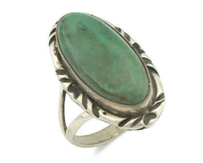 Navajo Ring .925 Silver Natural Turquoise Artist Signed Native American C.80's