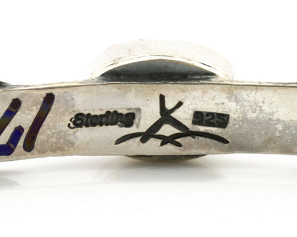 Navajo Bracelet .925 Silver Arizona Turquoise Artist Signed Tipi on Hill 80's