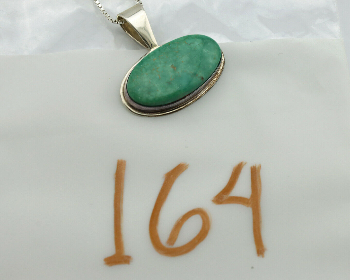 Navajo Necklace .925 Silver Natural Turquoise Signed Doug Zachary C.1980's