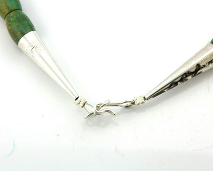 Navajo Necklace .925 Silver Royston Turquoise & Coral C.80's