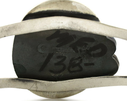 Navajo Bracelet .925 Silver Gober Turquoise Artist Signed C Montoya 80's