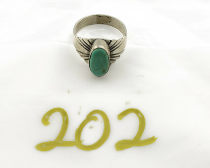 Navajo Ring .925 Silver Kingman Turquoise Artist Signed Apache C.80's